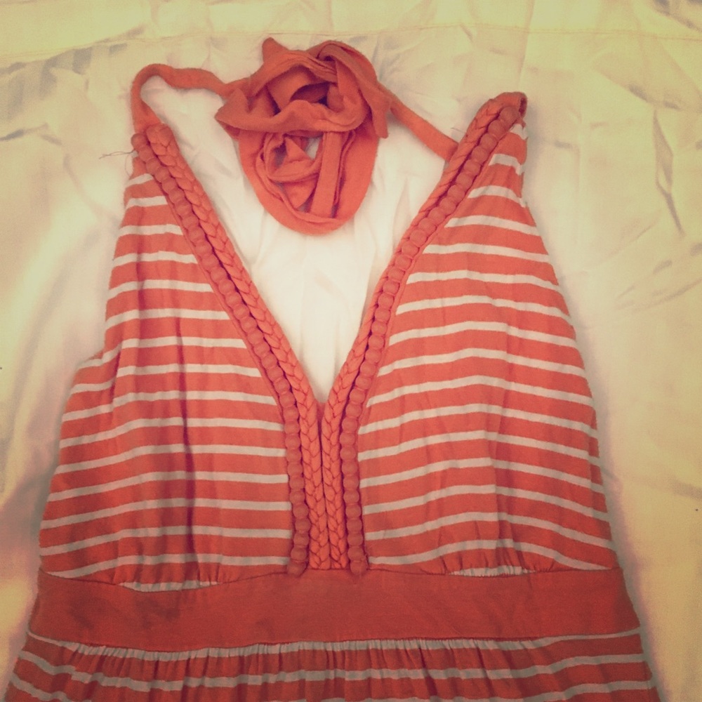 Peach ankle length dress